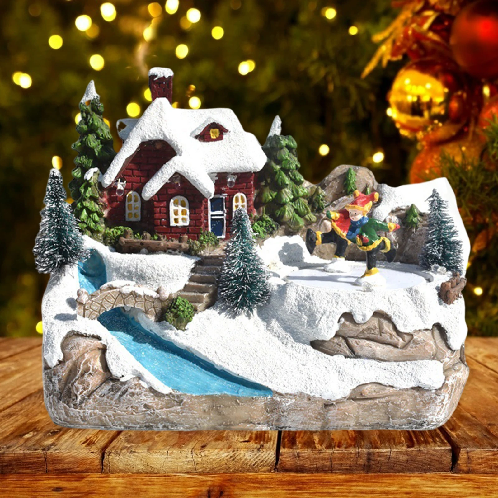 LED Christmas Castle House Decoration Gift Decor Christmas Snow Village Statue set Lights up Holiday Festival Xmas Ornaments - Image 6
