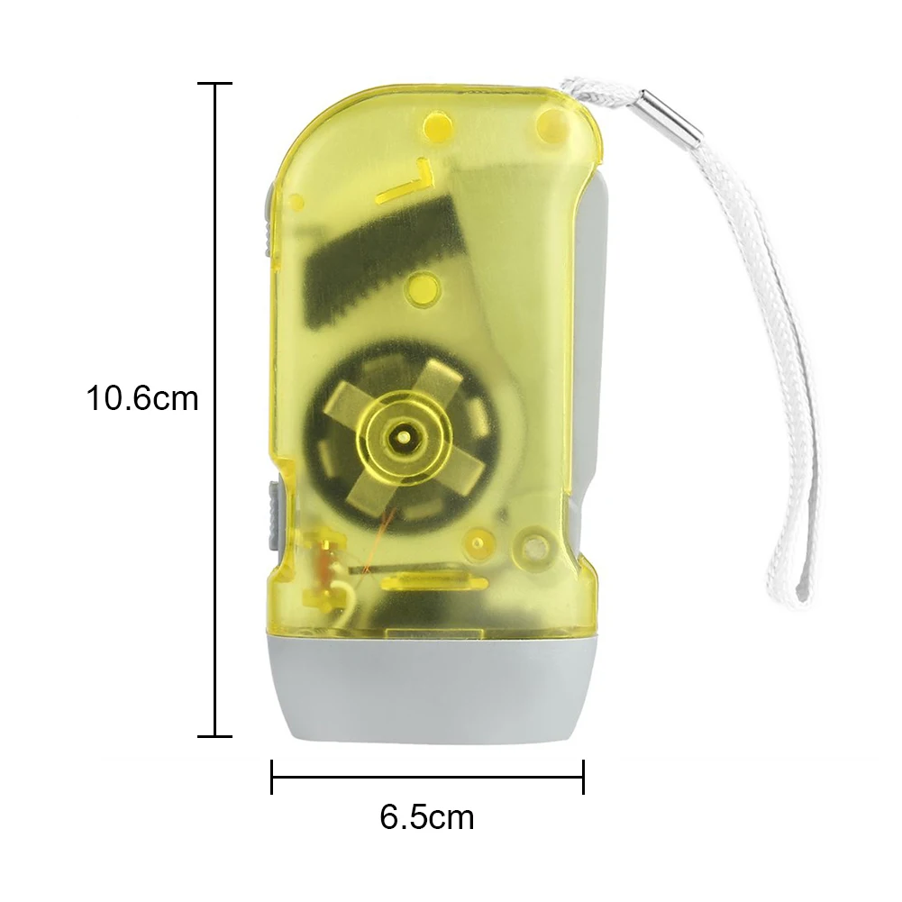 LED Hand Pressing Dynamo Flashlight Crank Power Wind Up Flashlight Torch Light Hand Press Camping Lamp for Emergency - Image 5