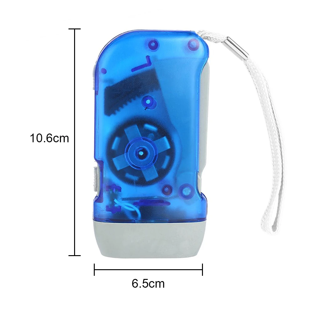 LED Hand Pressing Dynamo Flashlight Crank Power Wind Up Flashlight Torch Light Hand Press Camping Lamp for Emergency - Image 3
