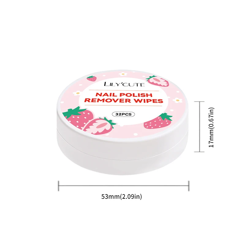 LILYCUTE 32Pcs Lint-Free Box Strawberry Nail Polish Remover Wipes Soft Absorbable Pads for Easy Manicure & Pedicure Bueaty Care - Image 6