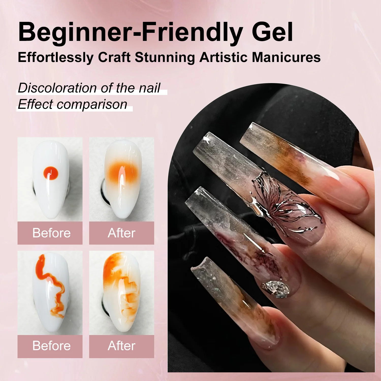 LIMEGIRL 15ML Nail Blooming Gel UV Soak Spread Marble Blossom Spreading Effect Functional Nail Art Clear Blooming Gel Polish - Image 4
