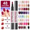 LIMEGIRL 48 Colors Gel Nail Polish Pen 3in1 Gel Nail Varnish Quick-Dry Long-Lasting Graffiti Painting Brush for Outdoor Travel