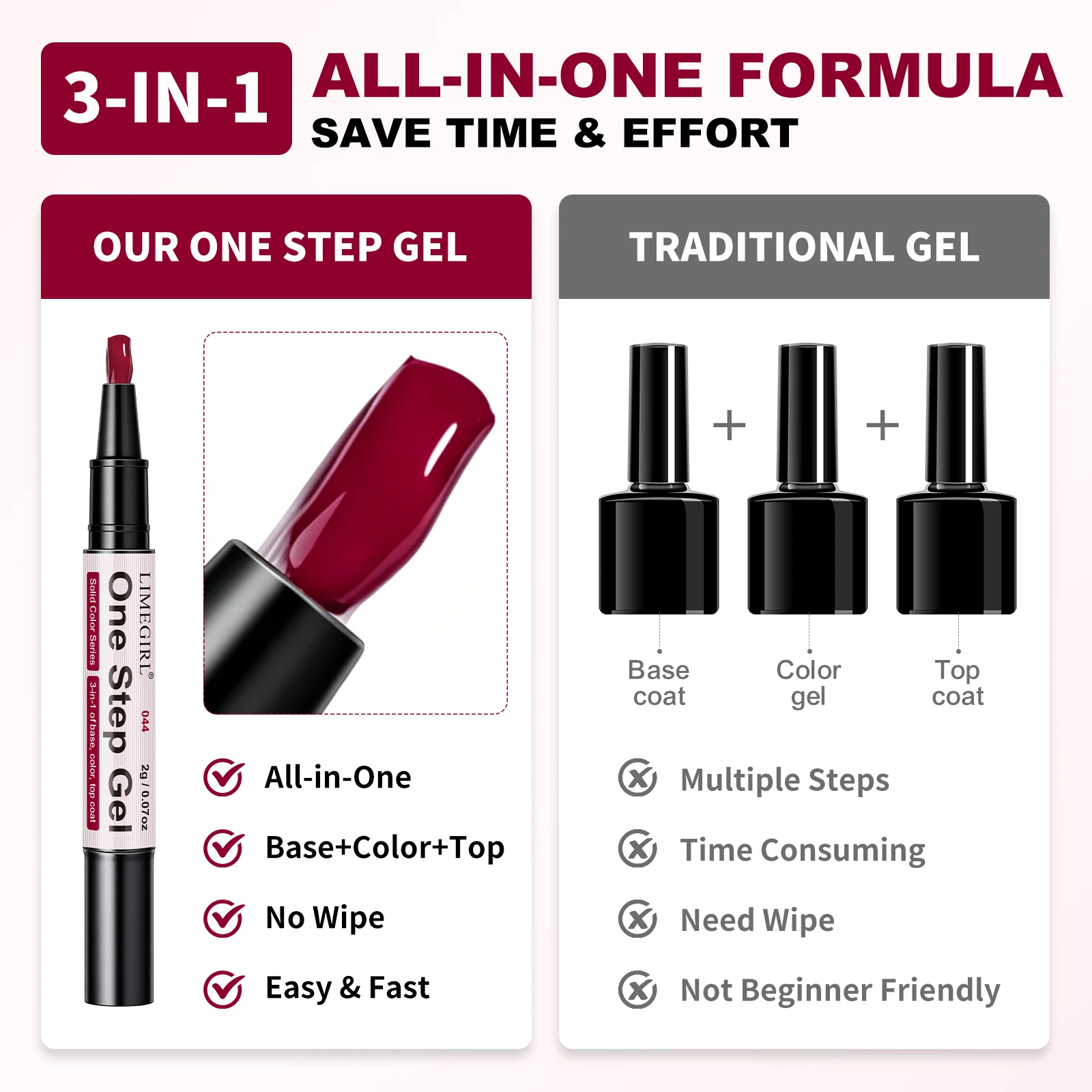 LIMEGIRL 48 Colors Gel Nail Polish Pen 3in1 Gel Nail Varnish Quick-Dry Long-Lasting Graffiti Painting Brush for Outdoor Travel - Image 3
