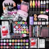 LIMEGIRL Acrylic Powder & Manicure Tools Set Trendy Multi Color Acrylic Powder Kit for Nail Extension and Subtle Glitter Accents