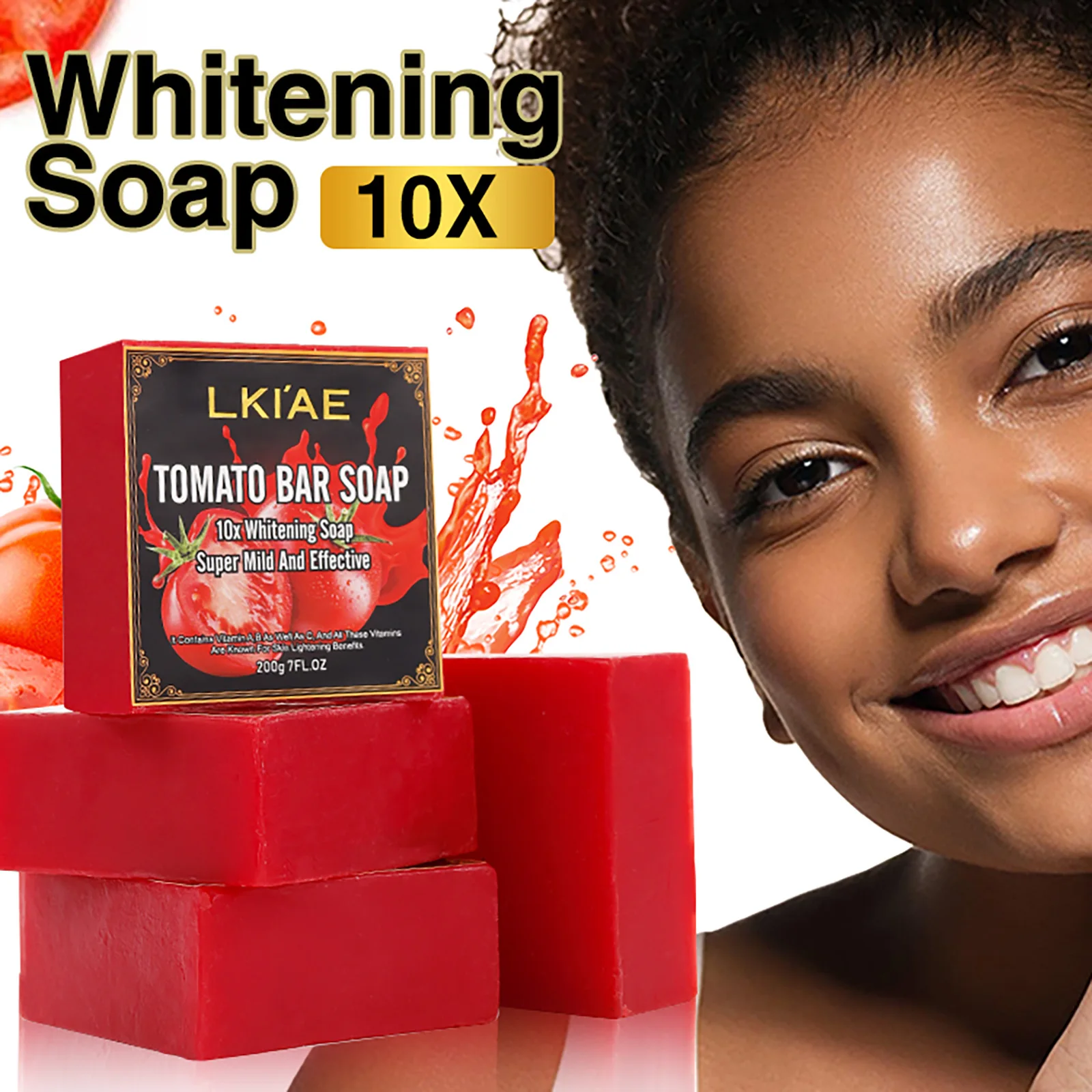 LKIAE Ultra Lightening Tomato Soap Bar, Anti Dark, Black Spots, Acne, Even Skin Tone, Vegan Bath Soap For All Skin Type, 200g - Image 6
