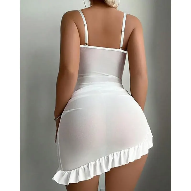 Lace Corset Push Up Bra Women Lingerie Set See-through Nightdress Sexy Bras Splicing Dress Elegant Underwear Pajamas For Female - Image 3