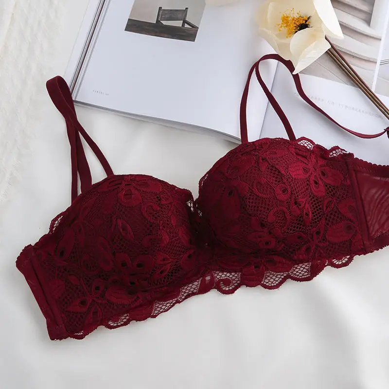 Lace Floral Sexy Lingerie Adjustable Push Up Bras Comfortable Wireless Bralette Intimates Underwear Brassiere Women - Image 3