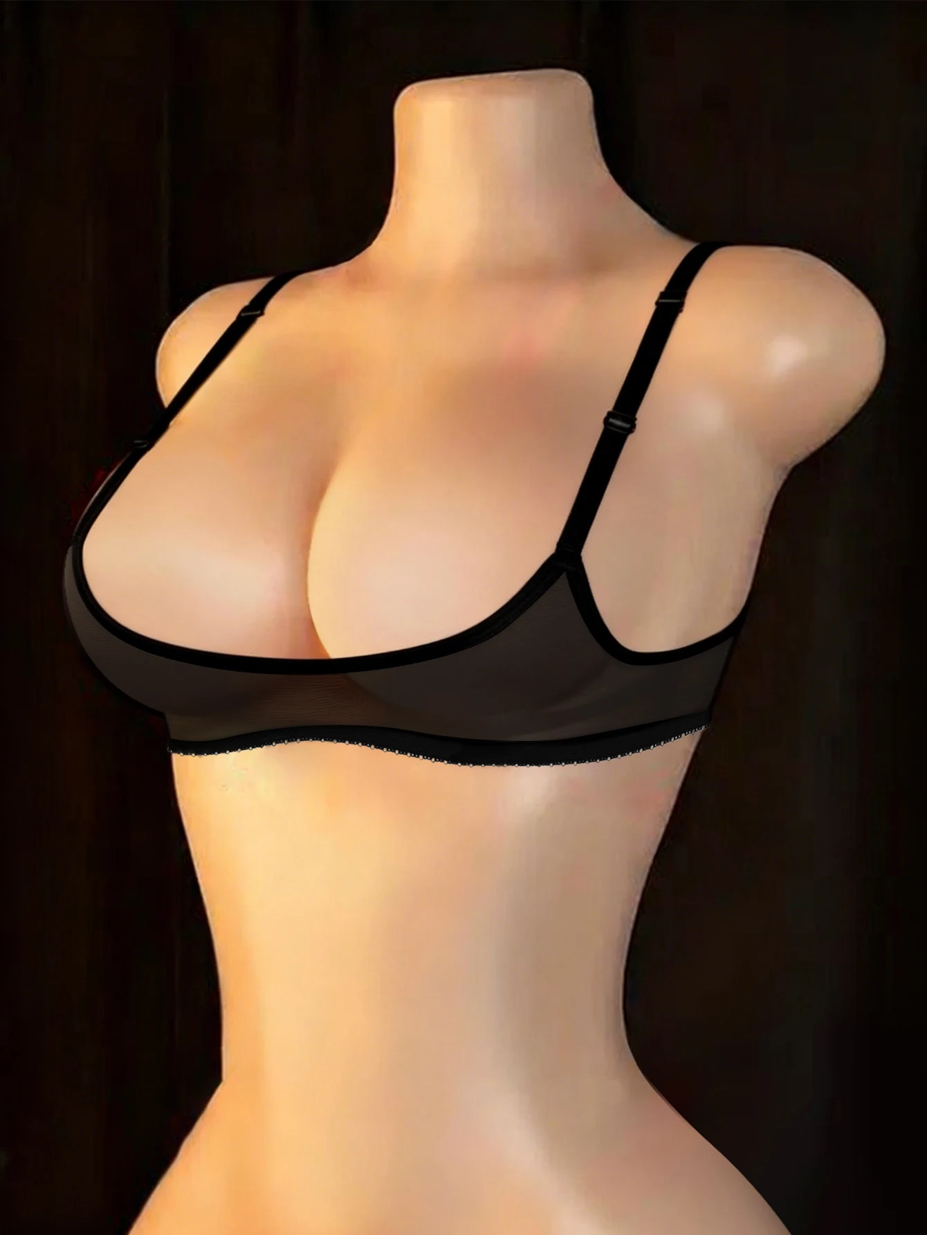 Ladies' sexy 1/4 Cup Mesh Bra, Sheer Wireless Breathable Balconette Bralette Top - Image 2
