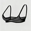 Ladies' sexy 1/4 Cup Mesh Bra, Sheer Wireless Breathable Balconette Bralette Top