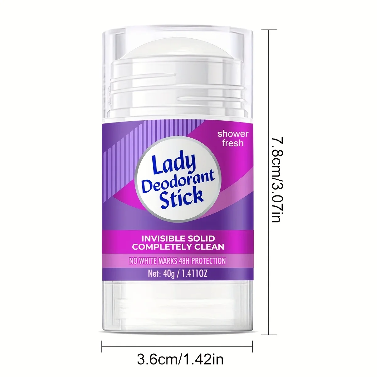 Lady Deodorant Stick - 48-Hour Odor & Wetness Protection, Invisible Solid Completely Clean Formula for Underarms, No White Marks - Image 6
