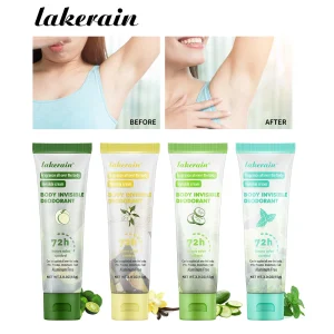 Lakerain Body Invisible Deodorant 72h Long Lasting Odor Control Aluminum-Free Natural Ingredients Full Body Healthy Deodorant