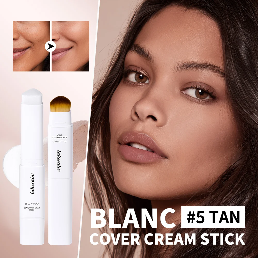 Lakerain Color Changing Foundation Stick Full Coverage Matte Finish Dual-Ended Brush & Stick Waterproof Smooth Foundation Makeup - Image 5