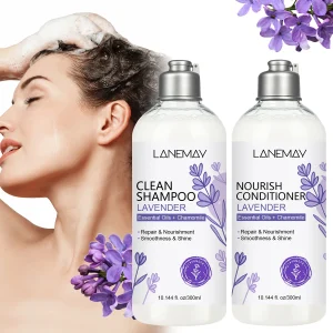 Lavender Shampoo and Conditioner Set, Relieve Scalp Itching and Dandruff, Repair Damaged and Dry Hair Shampoo and Conditioner