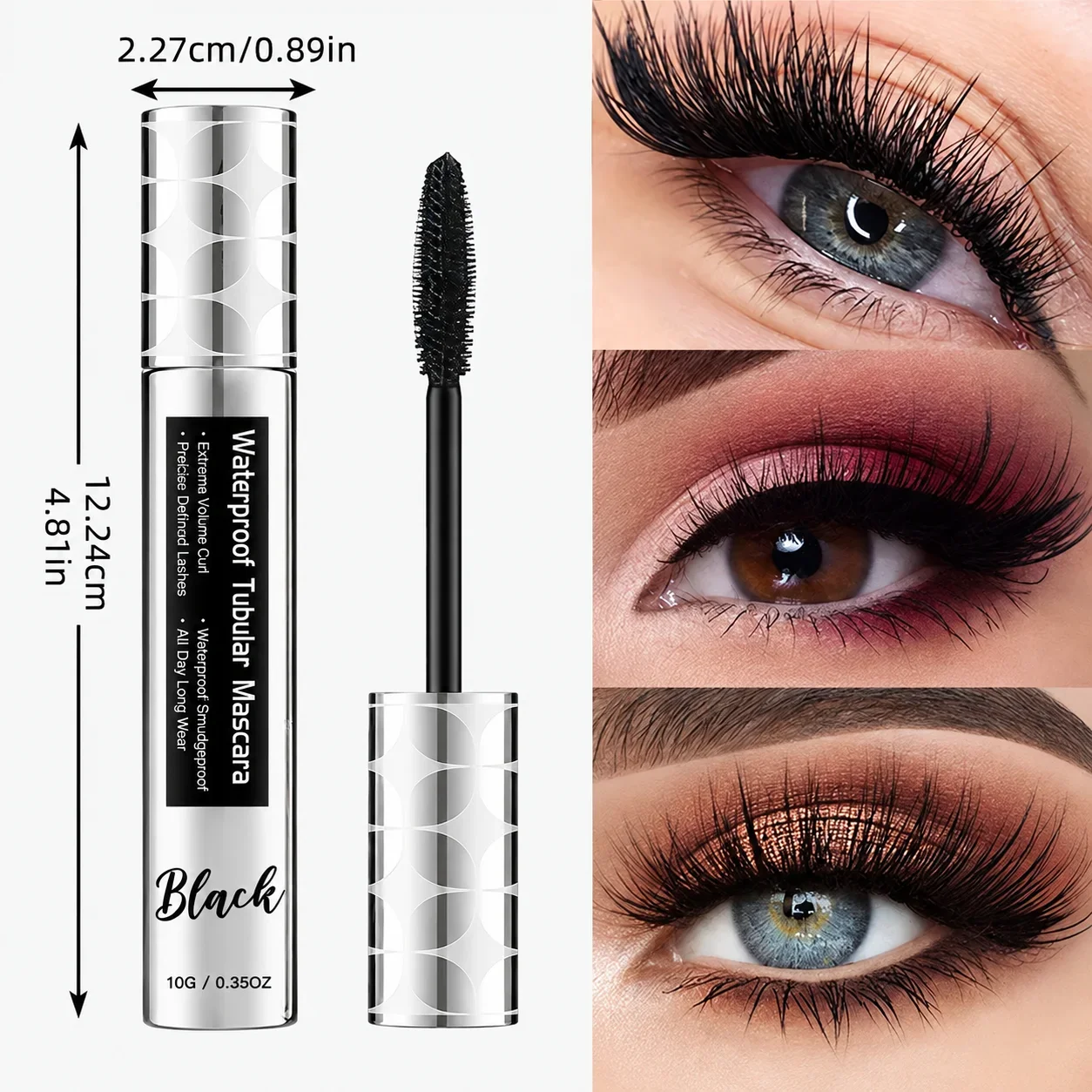 Lengthening & Curling Mascara Black – Waterproof & Smudge-Proof, Long-Lasting Volume, Vitamin E Nourishing Lash Care Eye Makeup - Image 6