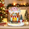 Light up Gingerbread Village House Christmas Decor Ice Cream Chalet Collectible Building Shop Figurines for Holiday Indoor Home