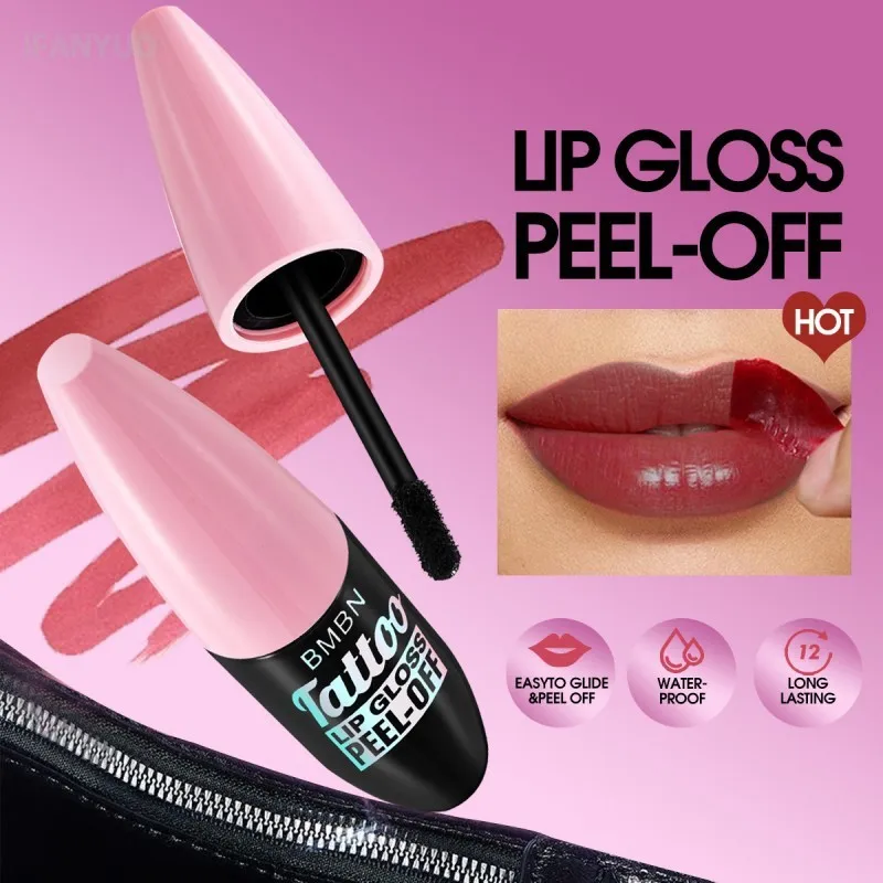 Liquid Peel-off Lip Gloss Waterproof Long-lasting Matte Pink Lipstick Non-stick Cup Makeup Moisturizing Lip Liner Tattoo Pigment - Image 2