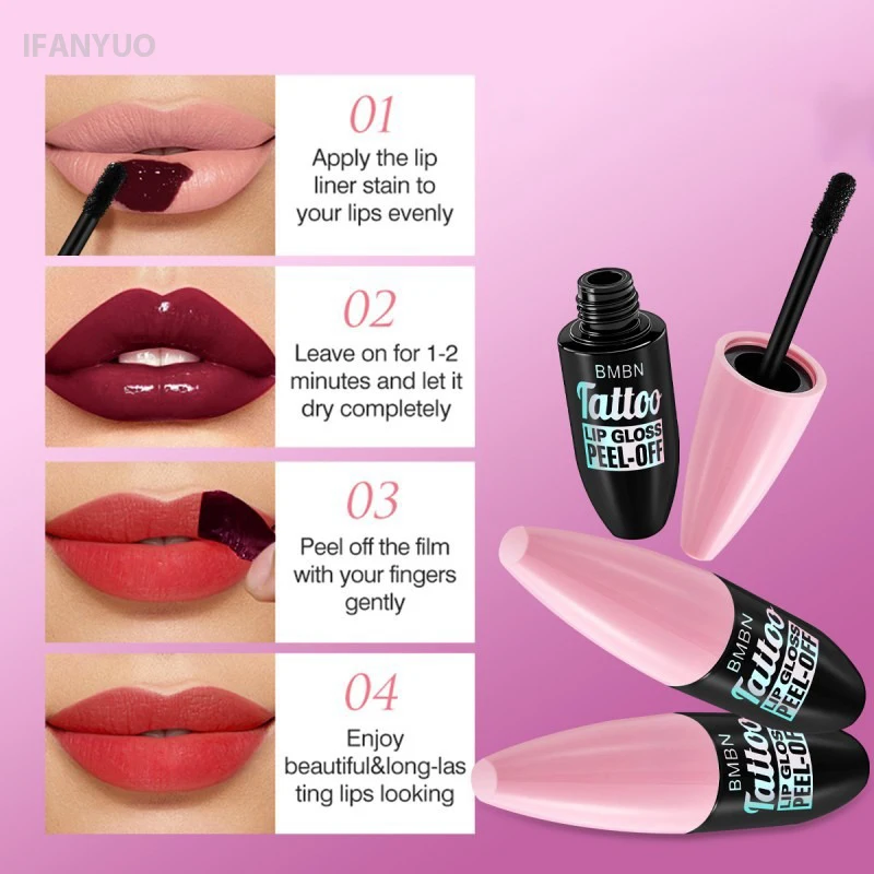 Liquid Peel-off Lip Gloss Waterproof Long-lasting Matte Pink Lipstick Non-stick Cup Makeup Moisturizing Lip Liner Tattoo Pigment - Image 6