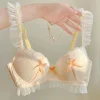 Lolita Princess Style Underwear Women's Small Breasts Gather Without Steel Ring Adjustment Type Sweet Lace Cute Bra Cover Set