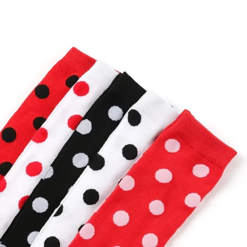 Long Socks Womens Over Above Knee Striped Thigh High Stockings Polka Dot Ladies Black White Pink Cosplay Lolita Harajuku Y2k - Image 6