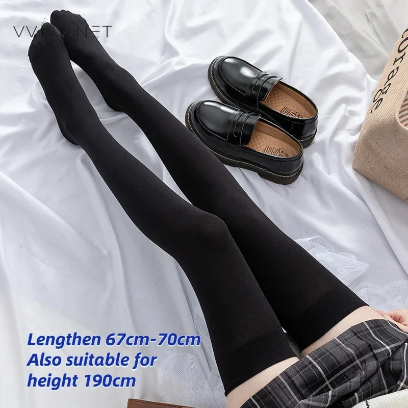 Long Tube Over The Knee Socks Velvet High Elasticity Uniform White Anti-slip Slim Velvet Thigh Women Girls Height 190cm Stokings - Image 3