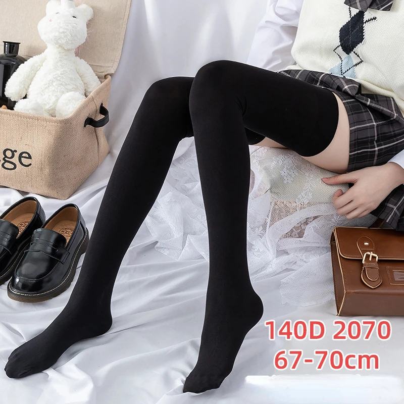 Long Tube Over The Knee Socks Velvet High Elasticity Uniform White Anti-slip Slim Velvet Thigh Women Girls Height 190cm Stokings - Image 4