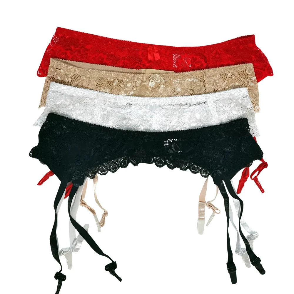 M L XL Plus Size Lingerie Women Sexy Lace Transparent Garters Belt Back Closure Adjustable Suspender Belt For Stockings - Image 2