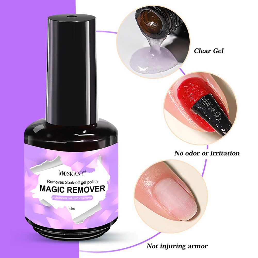 MOSKANY 15ml Magic Remover Nail Gel Polish for Soak Off UV Gel Polish Fast Removal Semi Permanent Varnish Polish Cancel Glue - Image 4
