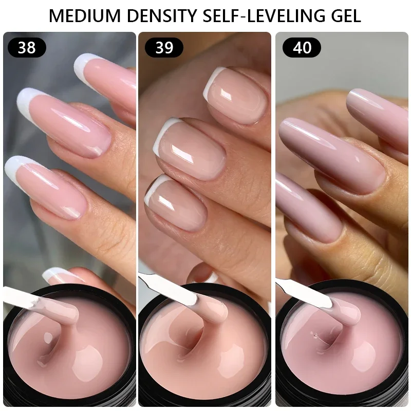 MSHARE 50ml Natural Nails Gel Builder Nalil Tpo Free Self Leveling Gel for Nail Extension Construction Pink Shade UV Led Gel - Image 5