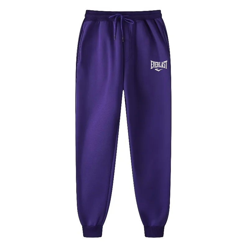 Men Everlast Letter Print Joggers Elastic Drawstring Waist Sweatpants Side Pockets Tapered Ankle Cuff Sports Gym Running S-3XL - Image 2