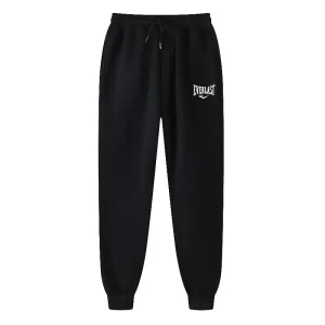 Men Everlast Letter Print Joggers Elastic Drawstring Waist Sweatpants Side Pockets Tapered Ankle Cuff Sports Gym Running S-3XL