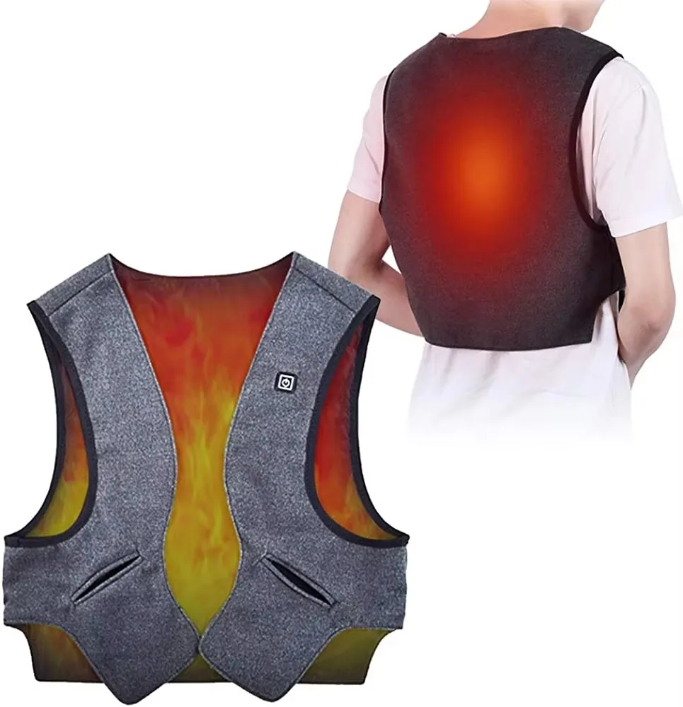 Men Outdoor Vest Heated Vest Electric Heated Vest Men Graphene Heat Coat USB Heating Padded Vest