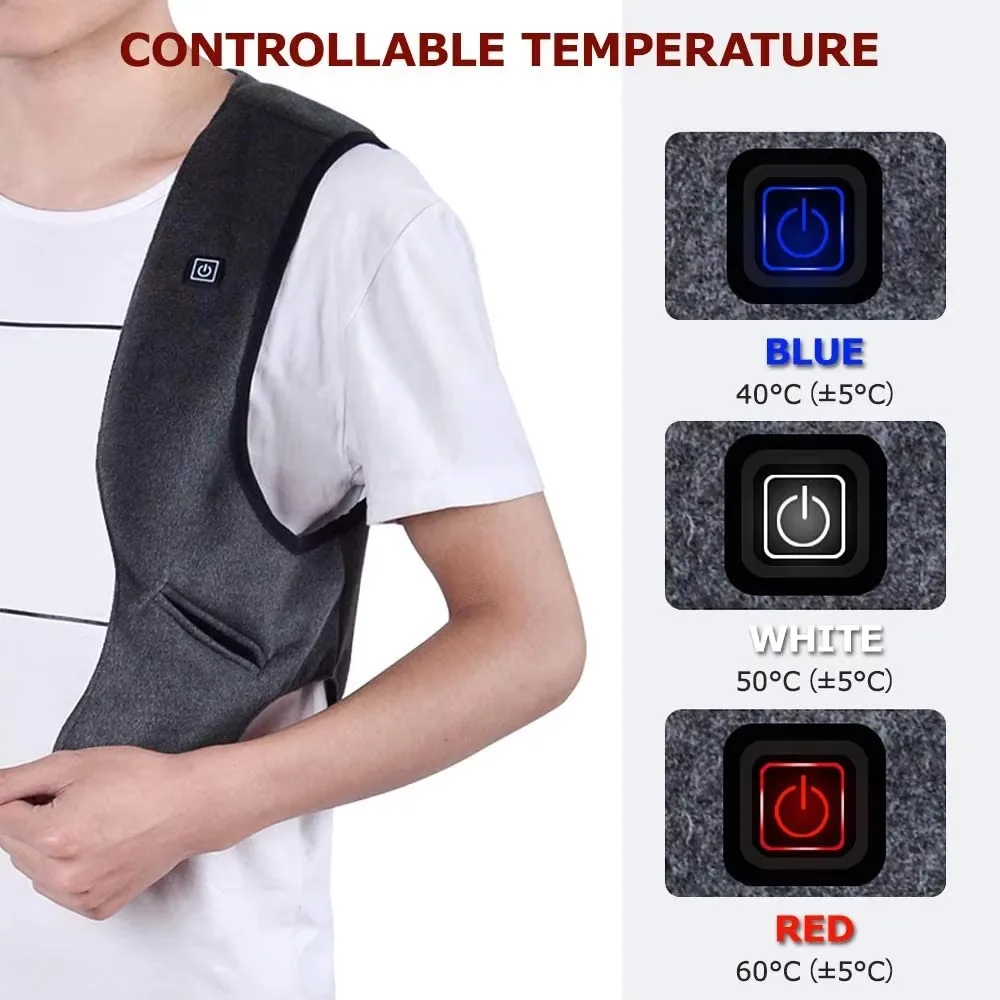 Men Outdoor Vest Heated Vest Electric Heated Vest Men Graphene Heat Coat USB Heating Padded Vest - Image 3