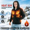Men's Heated Hoodie Winter Warm Jacket Electric Heating Sweatshirt for Boys Cold Weather Comfortable Thermal Hooded Coat