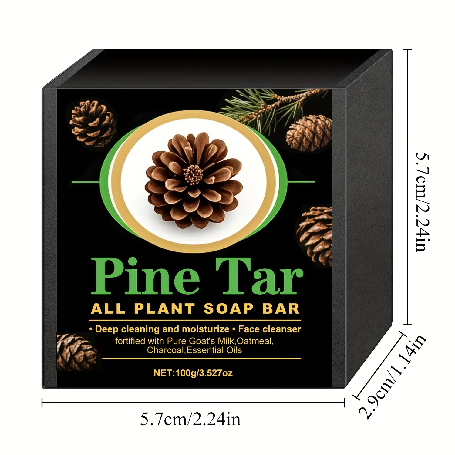 Men's Pine Tar Soap Bar Deep Cleansing Body Soap with Natural Pine Tar & Glycerin,No Phthalate,Moisturizing Exfoliating Formula - Image 6