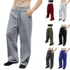 Mens Sweatpants Straight Fit Joggers for Sports and Streetwear Loose Oversized Casual Pant Drawstring Multi-pocket Men Long Pant