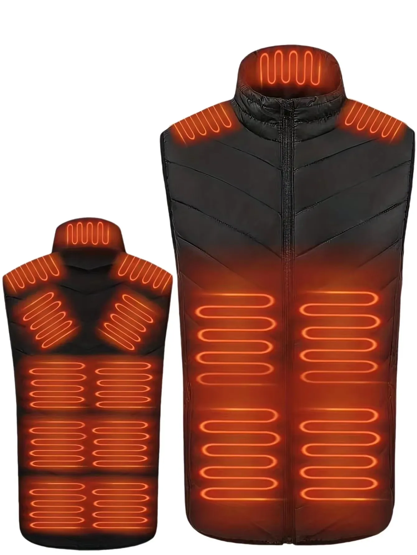 Men's Winter Electric Heated Vest USB Infrared 4-Switch 17-Zone Heating Jacket for Sports Hiking Oversized Waistcoat - Image 6