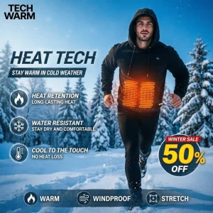 Men's Winter Heated Hoodie Heated Jacket Coat Winter Warmth Outerwear Men's Clothing Thermal Insulation Sweatshirt