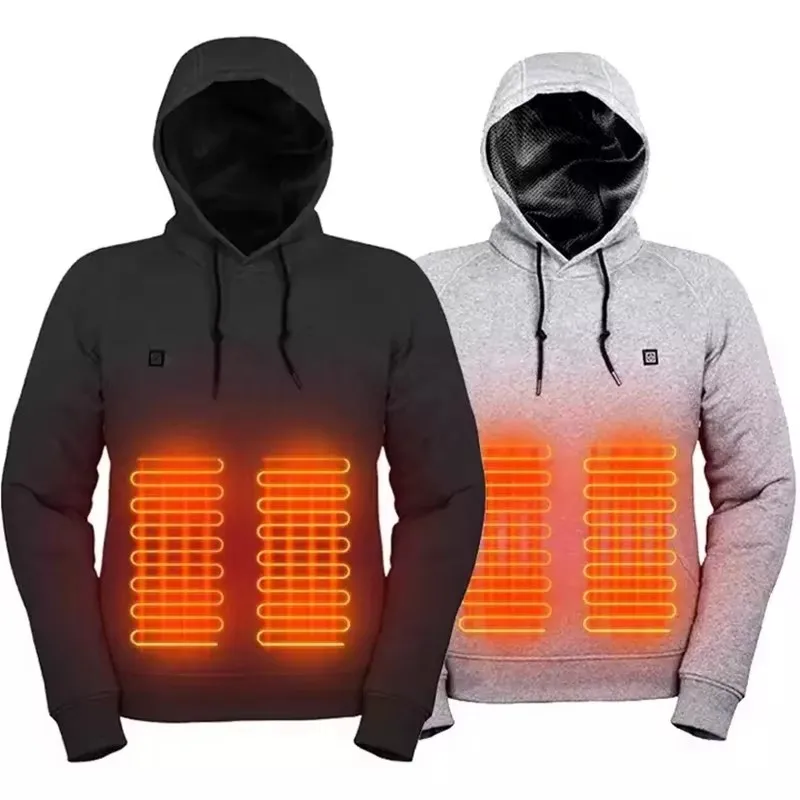 Men's Winter Heated Hoodie Heated Jacket Coat Winter Warmth Outerwear Men's Clothing Thermal Insulation Sweatshirt - Image 6