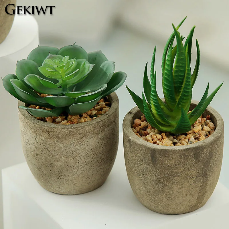 Mini Evergreen Artificial Succulent Plants Small Simulated Tree Pot Plants Fake Flowers Office Table Ornaments Home Garden Decor - Image 4