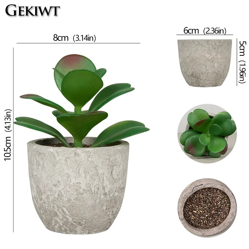 Mini Evergreen Artificial Succulent Plants Small Simulated Tree Pot Plants Fake Flowers Office Table Ornaments Home Garden Decor - Image 5