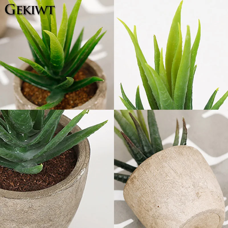 Mini Evergreen Artificial Succulent Plants Small Simulated Tree Pot Plants Fake Flowers Office Table Ornaments Home Garden Decor - Image 6