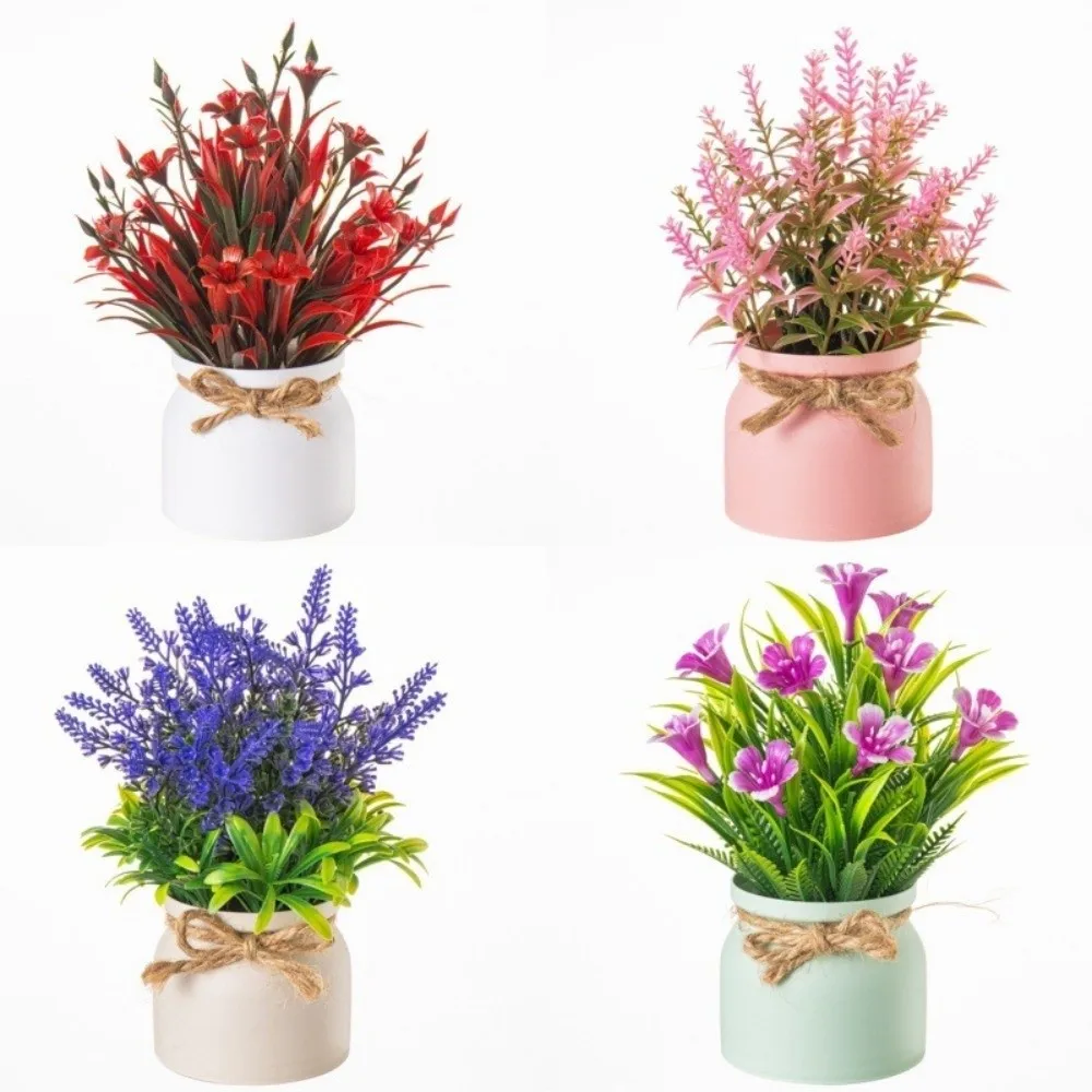 Mini Fake Potted Flowers Evergreen Bonsai Potted Ornaments Fake Plant Table Decor Simulated Tree Pot Plants Home Garden Decor - Image 3