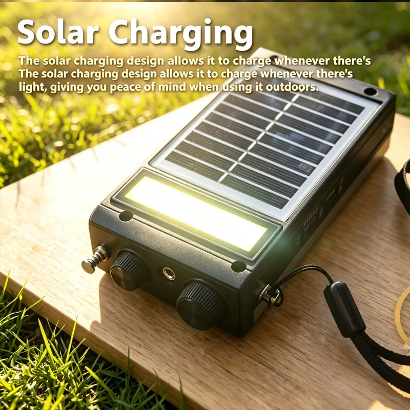 Mini Pocket FM AM SW Radio Portable Emergency Radios Solar Panel Charging Radio with Highlight Flashlight 3.5mm Headset Jack - Image 3