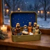 Miniature Nativity Scene Christmas Crib 3D Printed Jesus Mary Figurines In Tin Box Christmas Ornaments Luxury Accessories