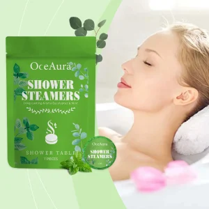 Mint Aromatherapy Shower Tablets Refreshing Soothing Fatigue Stress Relief Assisting Sleep Cleaning Moisturizing Shower Steamer