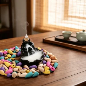 Mixed Waterfall Smoke Backflow Natural Incense Cone Incense Cone Lavender Multi-scented Suitable for Places Tea Room Yoga Room
