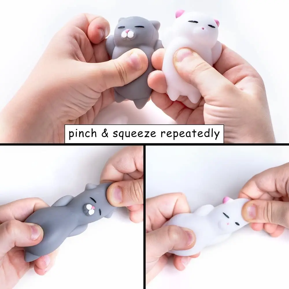 Mochi Squishy Cat Paw 5Pcs Kawaii Fidget Toy Stress Relief Squeeze Toy for Kids Adults Birthday Party Gift Goodie Bag Stuffer - Image 5