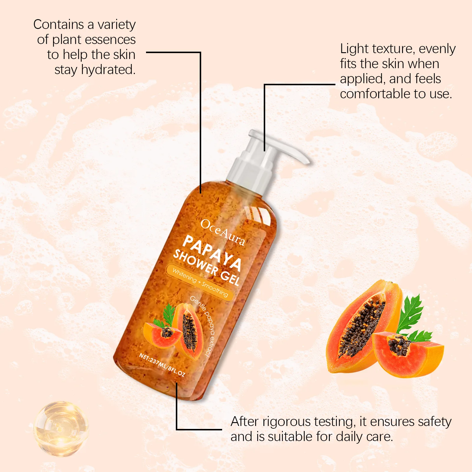 Moisturizing Shower Gel Brightening Refreshing Oil Control Glow Improve Dryness Delicate Smoothing Whitening Cleansing Body Wash - Image 3