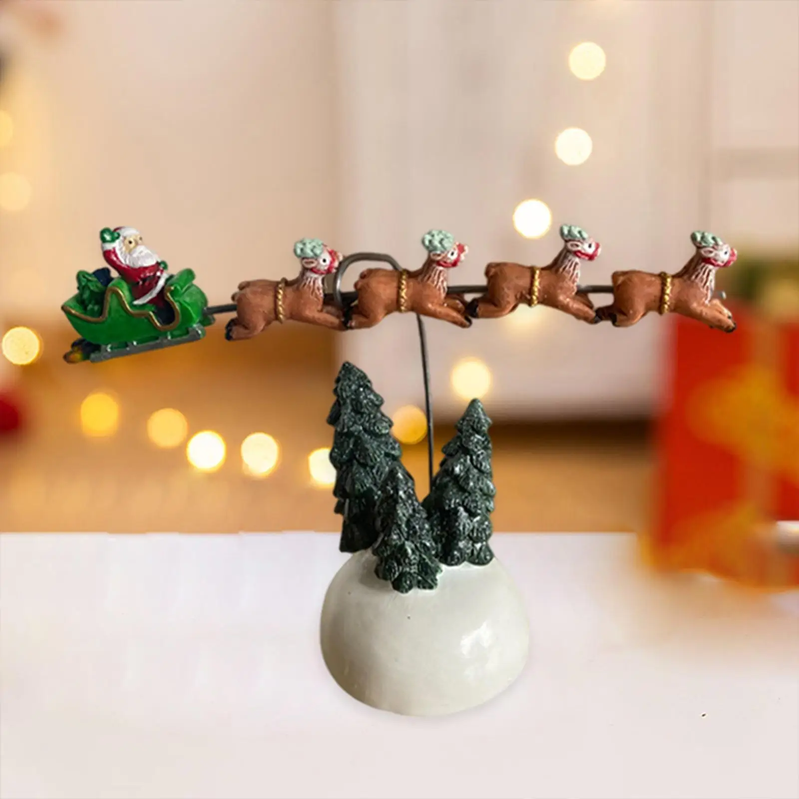 Multi Color Flaming Sleigh National Lampoons Christmas Vacation Village for Wine Cabinet Office Dining Room Gift Decorative