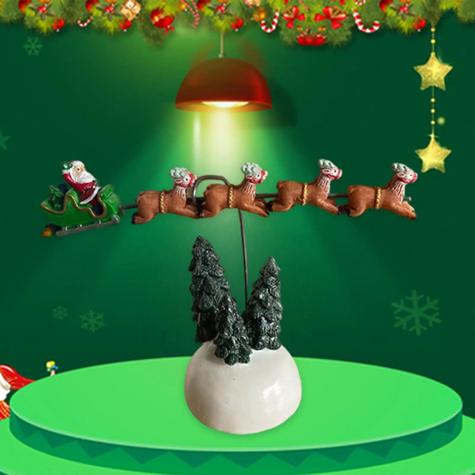 Multi Color Flaming Sleigh National Lampoons Christmas Vacation Village for Wine Cabinet Office Dining Room Gift Decorative